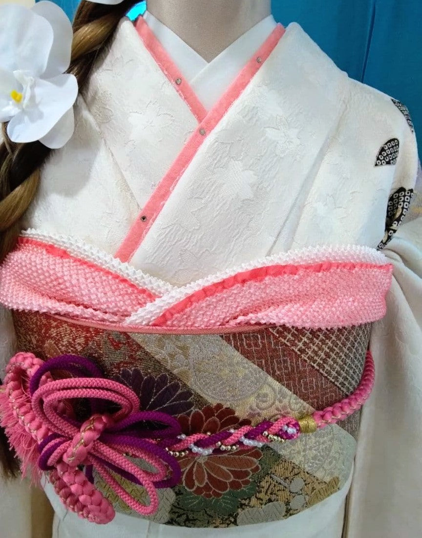 طقم فوريسود كامل من الحرير الخالص مع حزام نيشيجين أوبي - معالج ضد البقع