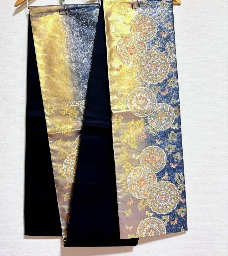 Fujimusume Kinutaya Shibori Furisode & Nishijin Obi Set - Vintage Ceremonial Kimono