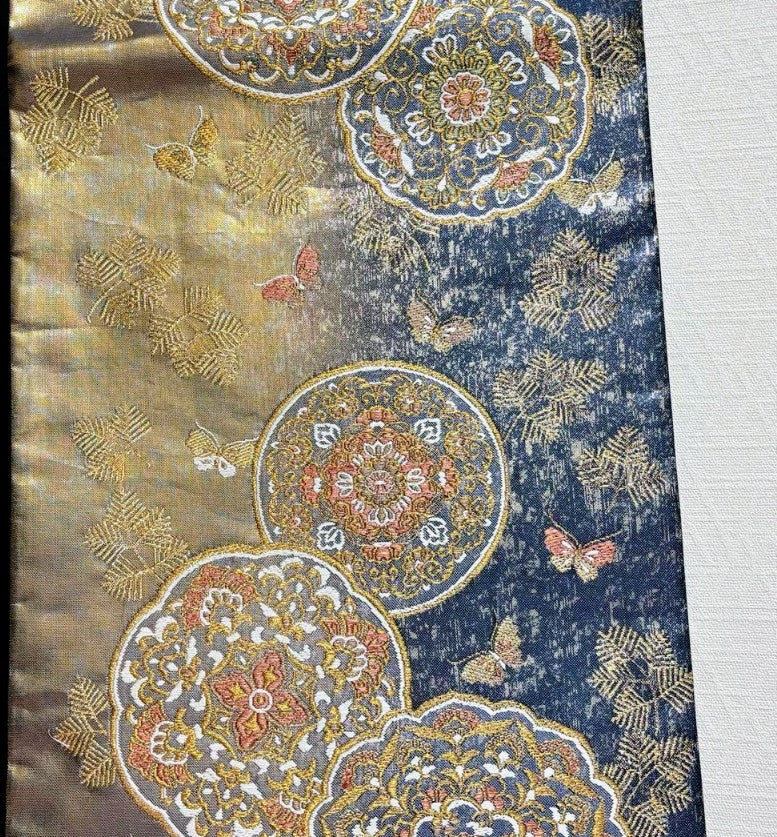 Fujimusume Kinutaya Shibori Furisode & Nishijin Obi Set - Vintage Ceremonial Kimono