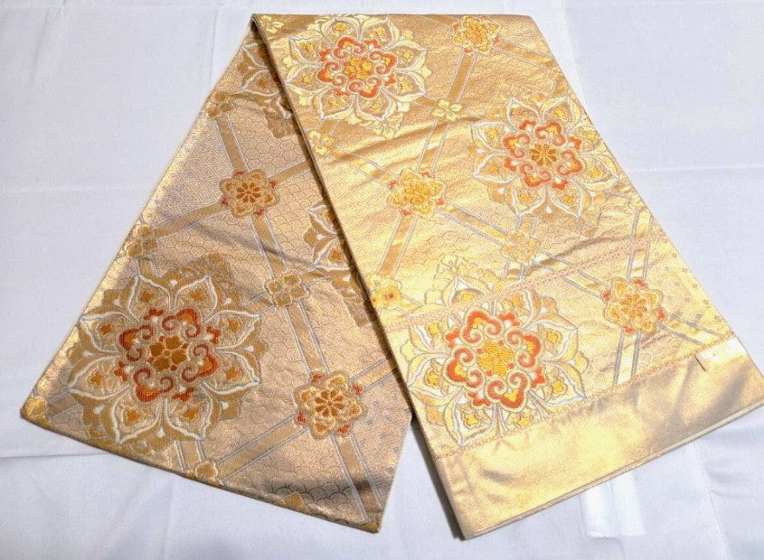 Fujimusume Kinutaya Blue Shibori Furisode & Shosoin Nishijin Obi Set - Vintage Ceremonial Kimono