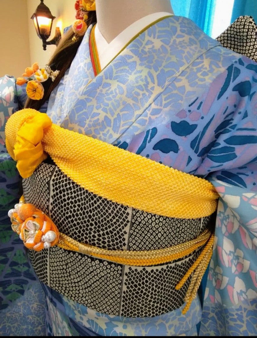 Premium Furisode Full Set - Pure Silk - Unworn - Nishijin Obi - Tall Size - Coming of Age Ceremony