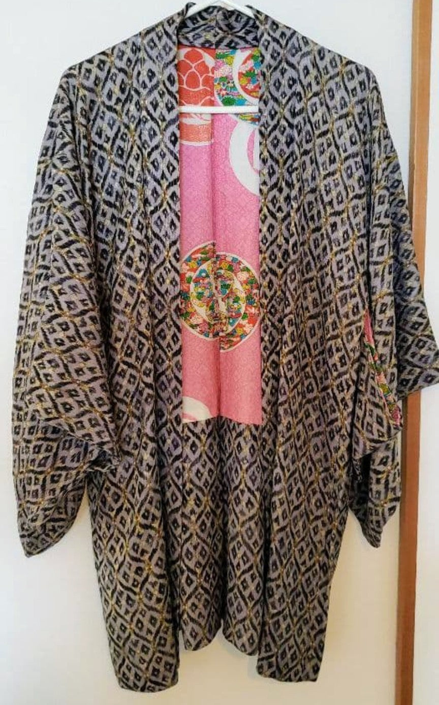 Antique Japanese Haori Jacket - Long Style - Pre-Owned