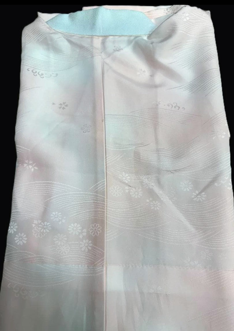 Hori Shohei Furisode Full Set - Champagne Gold & Black with Gold Leaf - Pre-Owned