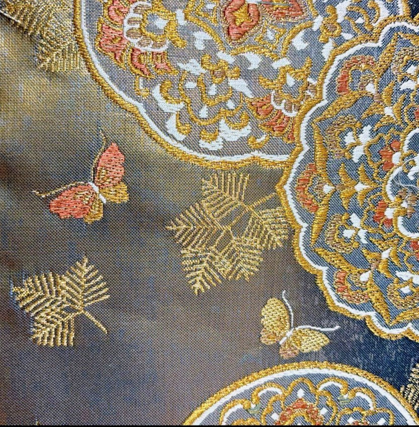 Fujimusume Kinutaya Shibori Furisode & Nishijin Obi Set - Vintage Ceremonial Kimono