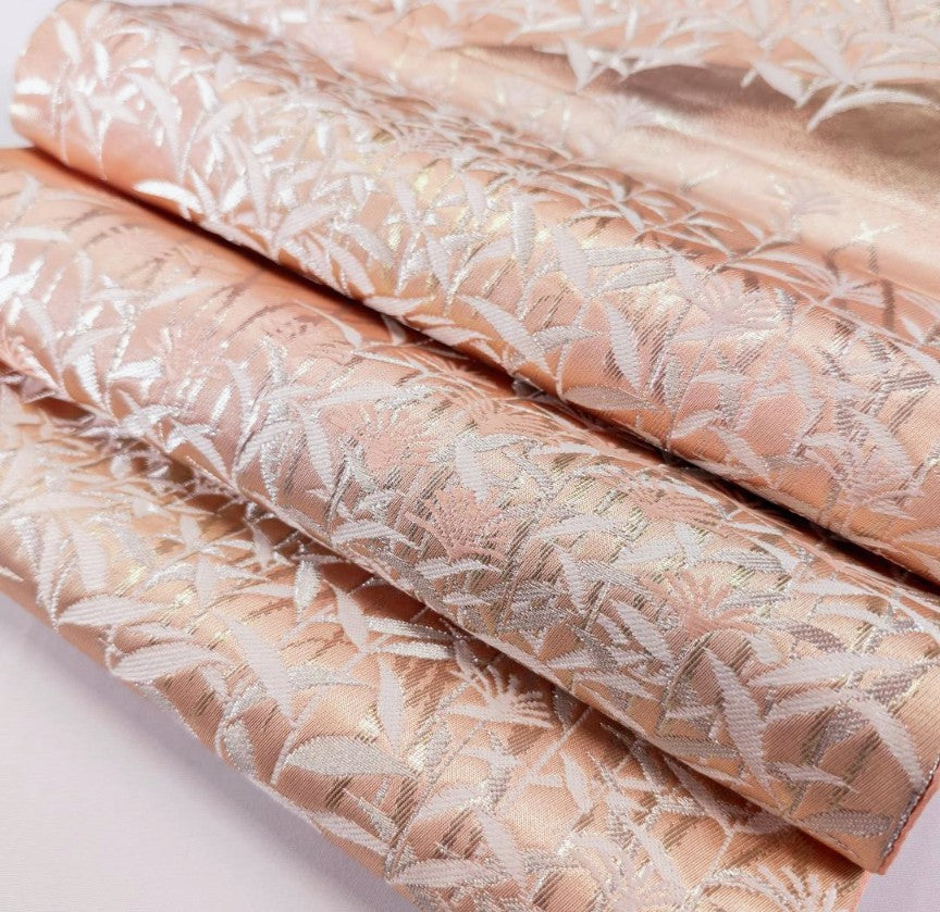 Kyo-Yuzen Houmongi Kimono من Shiratori Eisetsu - حرير أخضر مع لمسات ذهبية ومجموعة Nishijin Obi