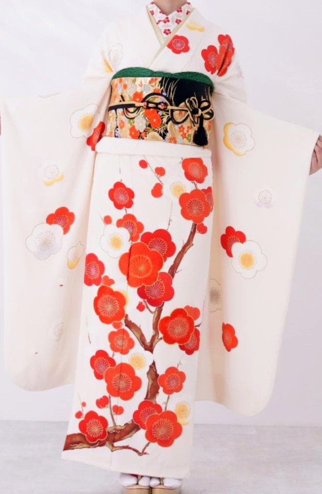 Pure Silk Furisode 7-Piece Full Set [For Heights 165cm-175cm] Tall Size