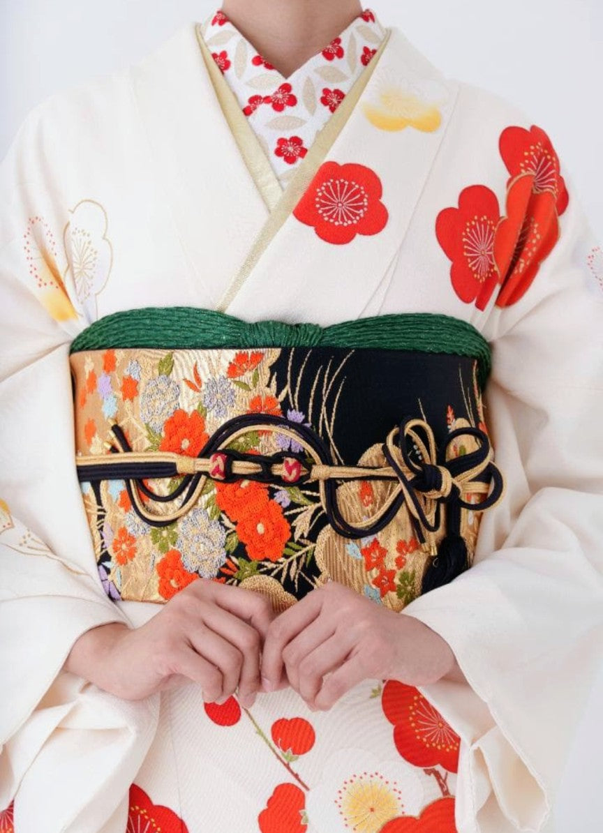 Pure Silk Furisode 7-Piece Full Set [For Heights 165cm-175cm] Tall Size