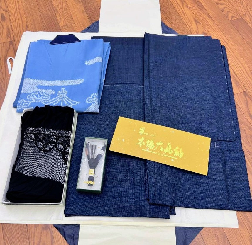 طقم رجالي أصلي كامل من تصميم أوشيما تسوموجي مع شهادة - غير مستخدم/جديد - مقاس طويل