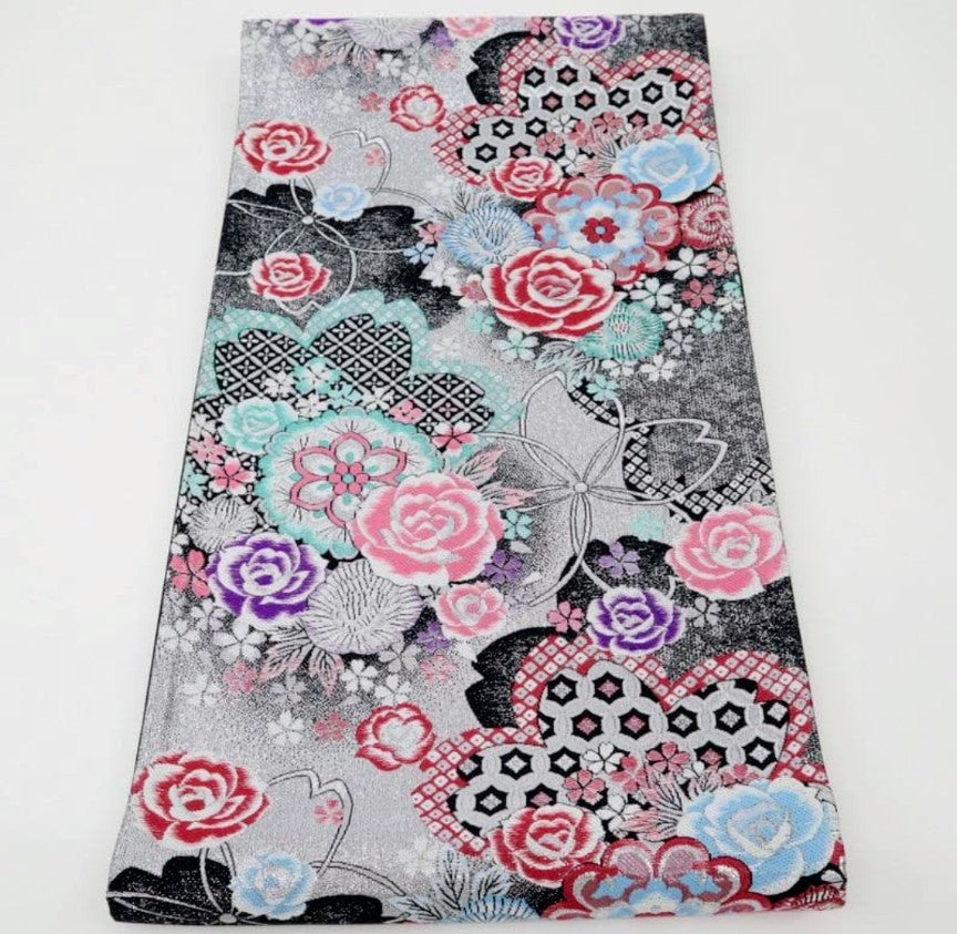 Pure Silk Furisode & Obi Set - Cream Yellow with Abundant Roses