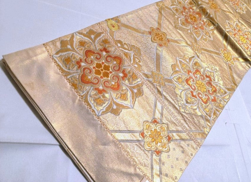 Fujimusume Kinutaya Blue Shibori Furisode & Shosoin Nishijin Obi Set - Vintage Ceremonial Kimono