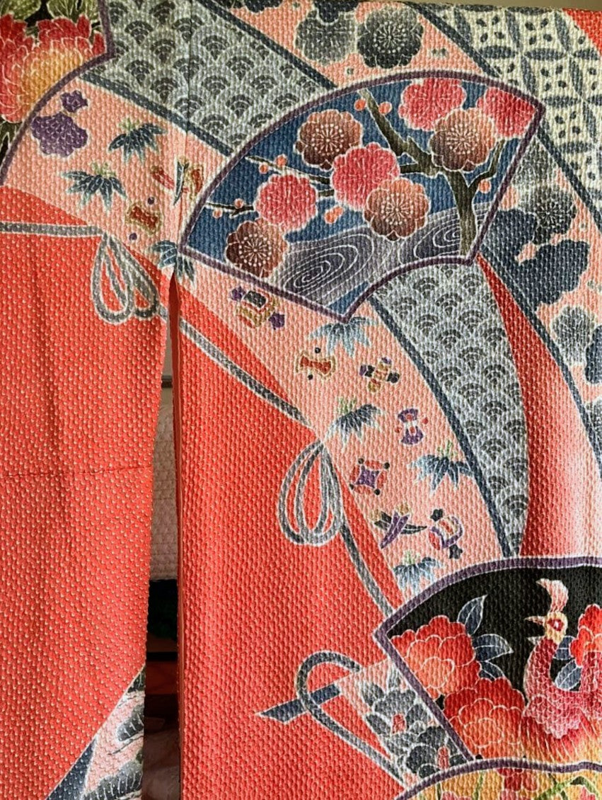 Fujimusume Kinutaya Shibori Furisode & Nishijin Obi Set - Vintage Ceremonial Kimono