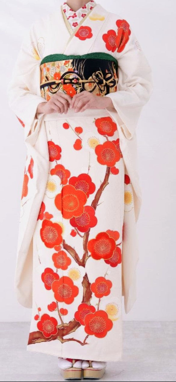 Pure Silk Furisode 7-Piece Full Set [For Heights 165cm-175cm] Tall Size