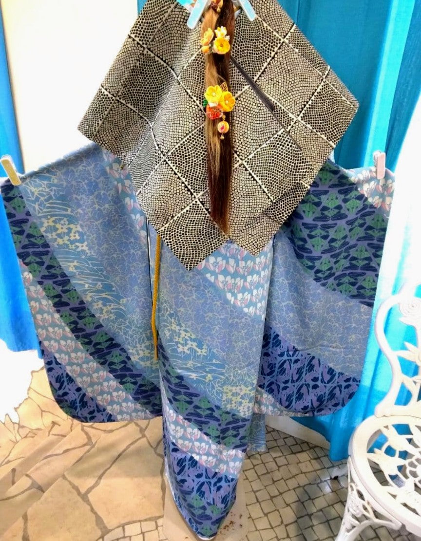 Premium Furisode Full Set - Pure Silk - Unworn - Nishijin Obi - Tall Size - Coming of Age Ceremony