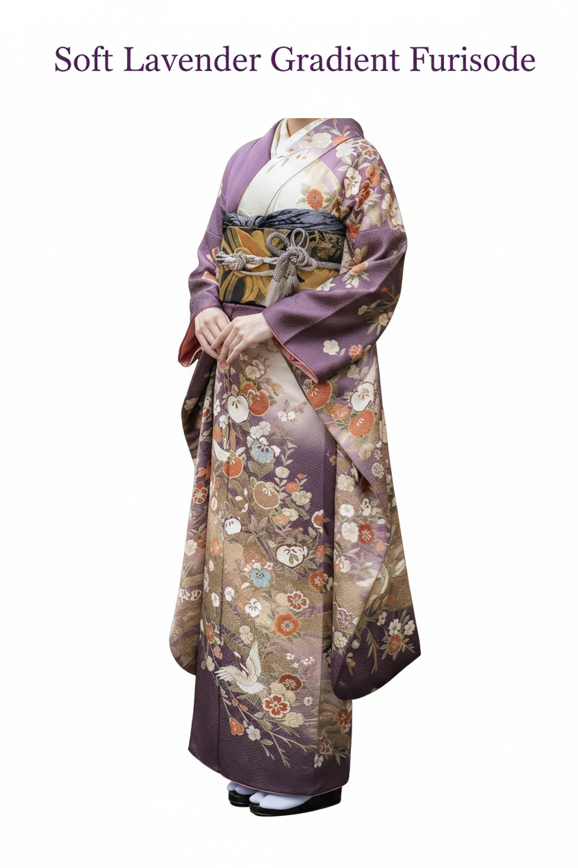 Soft Lavender Gradient Furisode